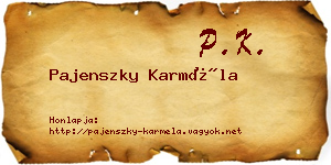Pajenszky Karméla névjegykártya